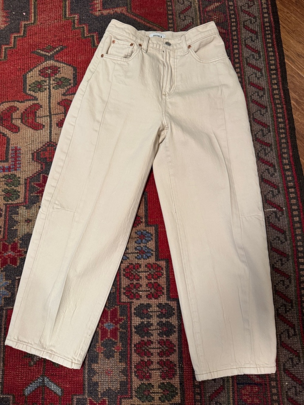 pistola Cream Barrel Leg Jeans